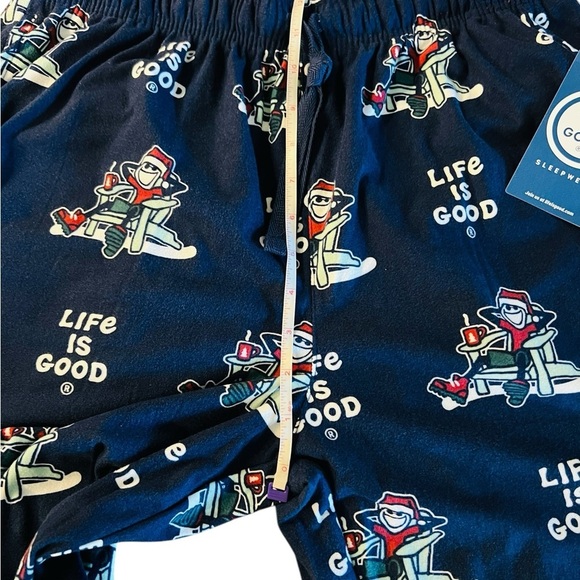 Life Is Good Women’s Pajama Bottoms - Navy Blue with Christmas Print Size L NWT - Picture 7 of 10